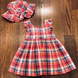 Ralph Lauren Baby Girl’s Madras Dress & Hat (6 Mo)